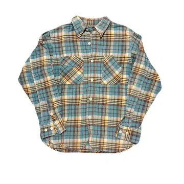 쿠시맨 헤비 플란넬 셔츠 라이트 블루 L