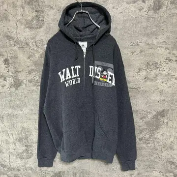 디즈니 Disney 미키 프린트 풀 집업 후드티 그레이