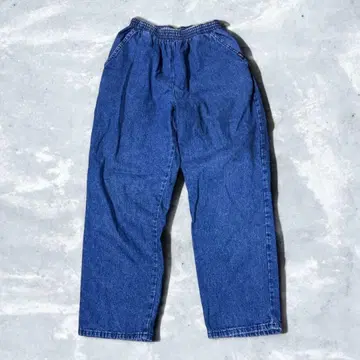 이지 데님 팬츠 코튼 100% 허리밴딩 사양