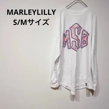 MARLEYLILLY [ S/M ] MSB 로고 화이트 긴팔 T셔츠