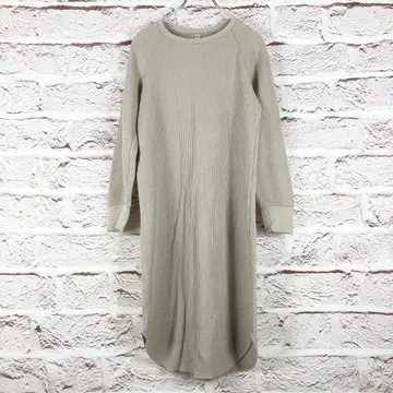 zr375 UNIQLO 베이지 리브 롱 원피스 S