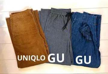 UNIQLO GU 팬츠 와이드 묶음 판매 데님 코듀로이 L XL