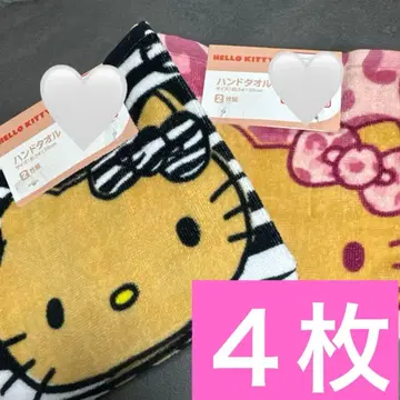 새상품 핸드 타월 4개 제브라 레오파드 아베일 헬로키티