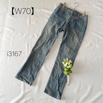 빈티지 청바지 하의 면 혼방 스트레이트 팬츠 [ W 70 ]