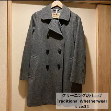 트래디셔널 웨더웨어 피코트 P코트 그레이 울