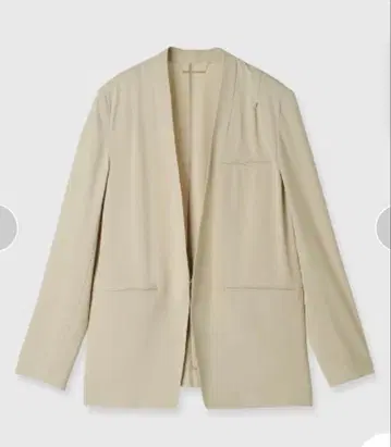 anuans 라이트 더블 새틴 노카라 자켓