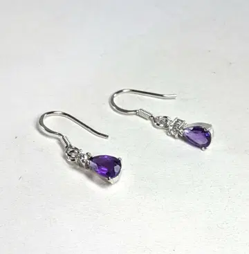 자수정 실버 925 양쪽 귀걸이 세트