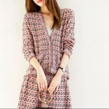 핑크 트위드풍 셋업