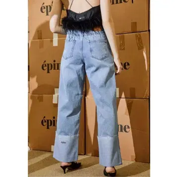 스트레이트 데님 M 사이즈 라이트 블루