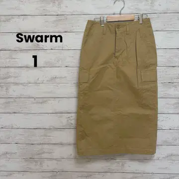 [ Swarm ] 타이트 스커트 (1) 카고 뒷 슬릿 베이지