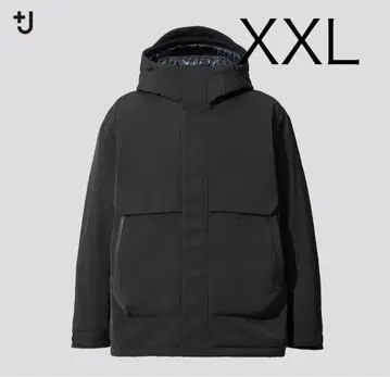 컨디션 최상 XXL 블랙 유니클로 +j 하이브리드 다운 오버사이즈 파카