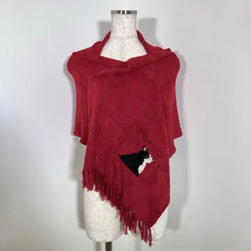 HIKOSEN CARA 비행선 스톨 숄 머플러 고양이 자수 포켓