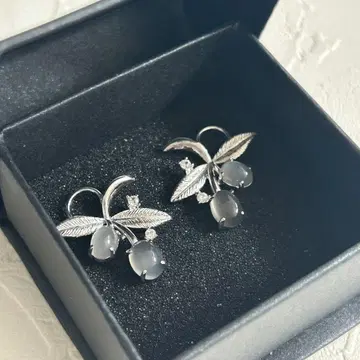 체리 디자인 팔라듐 실버 950 그레이 문스톤 참