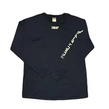 90s USAF 롱T L JERZEES 소매 프린트
