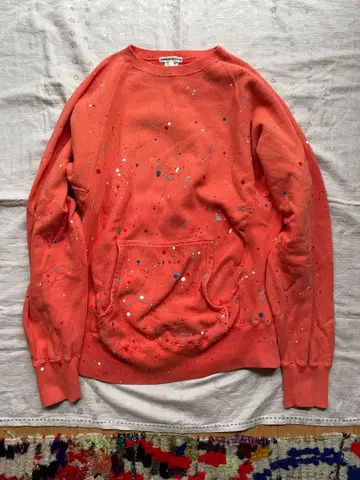 bamboos SHOOTS 오렌지 페인트 크루넥 트레이닝복