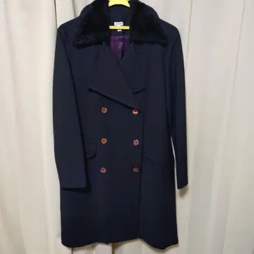 블랙 더블 브레스트 체스터 코트