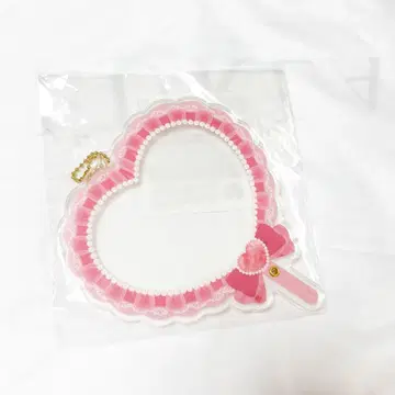 피크리아 아크릴 부채 핑크 하트