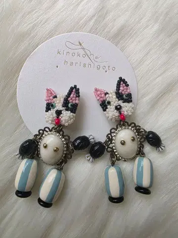 kinoko no harishigoto 비즈 자수 귀찌