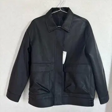 GU 인조 가죽 오버 사이즈 자켓 S 사이즈 블랙