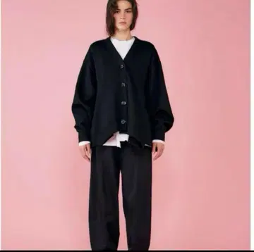 나곤스탠스 curve drape cardigan 블랙 커브 드레이프