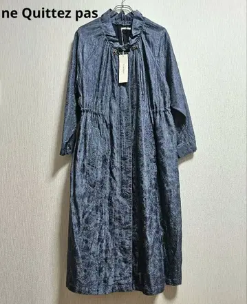 새상품 누키테파 ne Quittez pas 자카드 롱 코트 블루