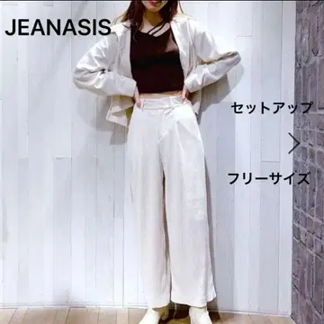 [ JEANASIS ] 지나시스 셋업 화이트 벨로아 프리 사이즈