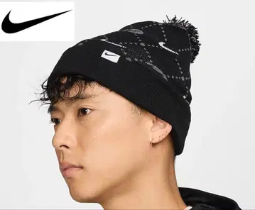나이키 니트 모자 니트 캡 비니 폼폼 비니 블랙