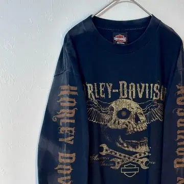 [ 오니 페이드 ] Harley-Davidson 스컬 롱T 할리