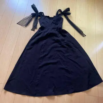 네이비 A라인 원피스 리본 포함