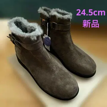 [ 발수 가공 ] HIROKO KOSHINO 퍼 달린 숏부츠 24.5cm