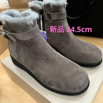 [ 발수 가공 ] HIROKO KOSHINO 퍼 달린 숏부츠 24.5cm