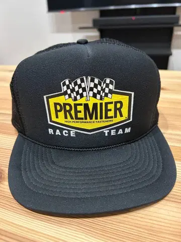 90년대 스리랑카 제조 메쉬 트래커 캡 체커 패턴