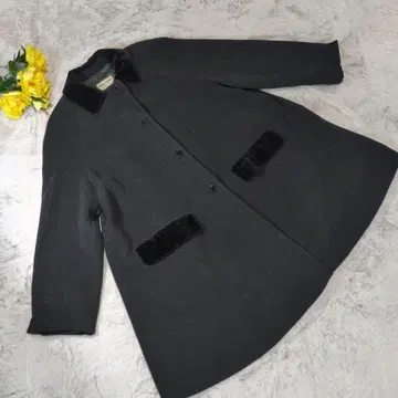 ENRICA MASSEI (42) 블랙 울 혼방 롱 코트