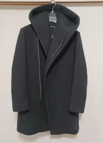 하시모토 준 2 블랙 멜톤 울 랩 코트