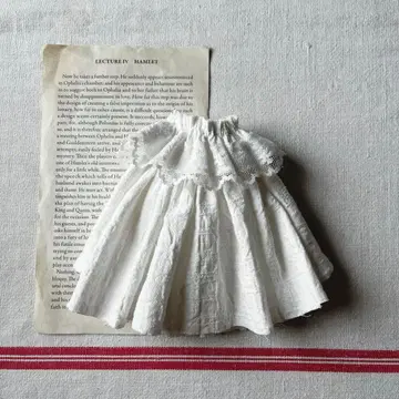 화이트 코튼 레이스 원피스 브라이스 아웃핏 핸드메이드 인형 의류