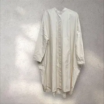 [ KBF ] 아이보리 코튼 긴팔 셔츠 원피스 오버 사이즈