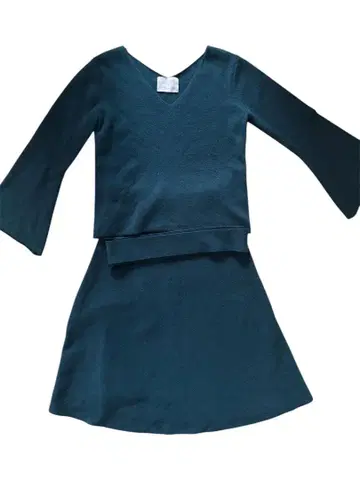 그린 니트 셋업