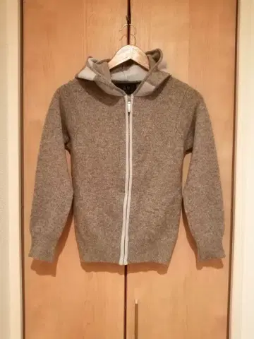 BAPY x CORgi 캐시미어 울 후드 부착 니트 후드티 그레이