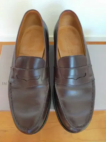 5D J.M.WESTON 180 로퍼 웨스턴 카프 다크 브라운 가죽 신발