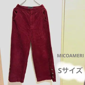 MICOAMERI 코듀로이 와이드 팬츠 S 레드