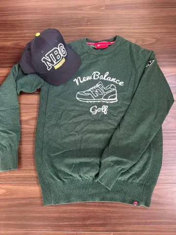 뉴발란스 골프 스웨터 다크 그린 & 캡 세트