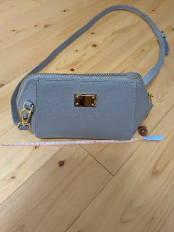 그레이 천연 가죽 숄더백