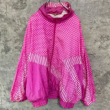 빈티지 나일론 자켓 90s 도트 무늬 OPTI 지퍼 옵티