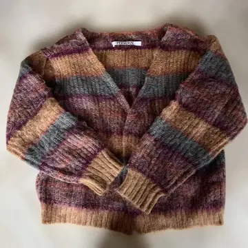 PERVERZE 멀티 컬러 니트 가디건