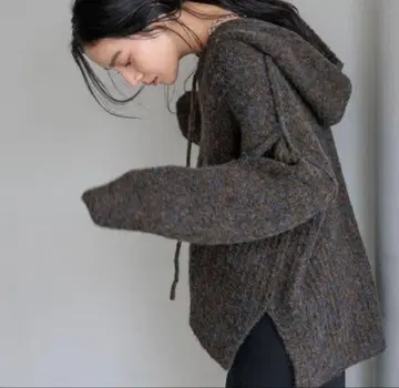 멜란지 후드 니트 풀오버 로리즈팜 미사용 새상품 이번 시즌 신상