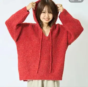 멜란지 후드 니트 풀오버 로리즈팜 미사용 새상품 이번 시즌 신상