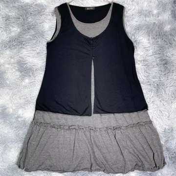 patielal [ LL ] 슬리브리스 원피스 블랙 그레이 여성용