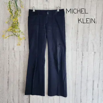 미쉘클랑 팬츠 슬랙스 플레어 부츠컷 네이비 38 고급