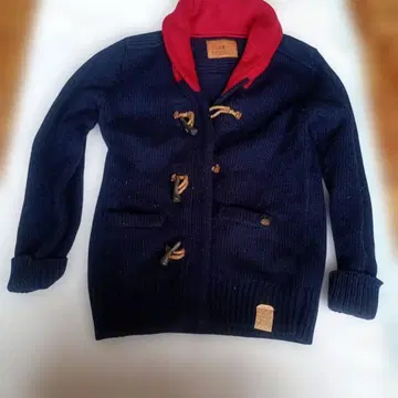 SCOTCH & SODA 숄카라 가디건 네이비/레드