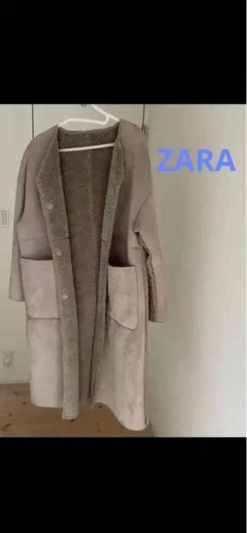 ZARA BASIC 노카라 리버서블 코트 S
